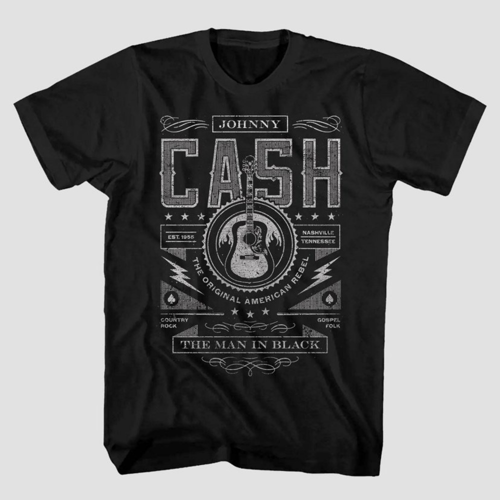 Traffic Johnny Cash Short Sleeve Crew Neck T-Shirt - Black new 🆕
